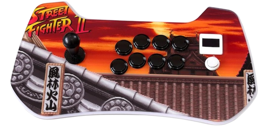 Street Fighter gün batımı temalı arcade stick
